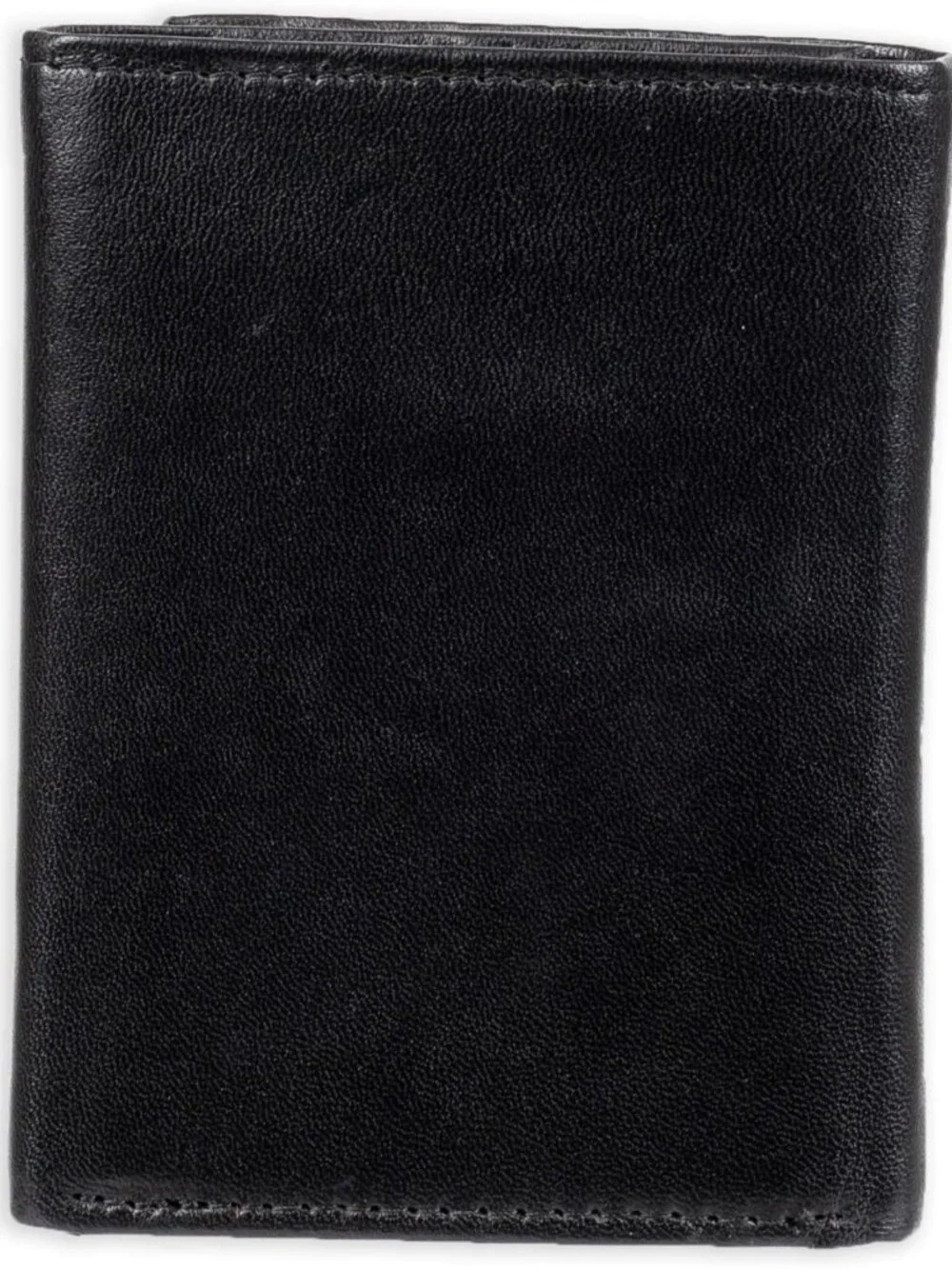 Men's RFID Slim Leather Trifold Wallet - Black, Stylish & Functional, One Size
